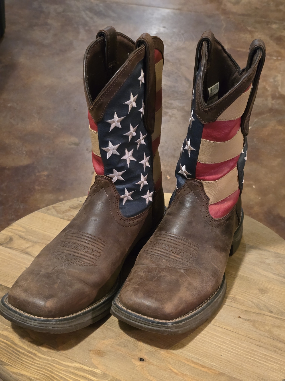 Durango Rebel Patriotic American Flag Pull-On Western Boots Men's Size 9.5D